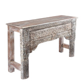 Antique Indian Hand Carved Solid Wood Console Table 09